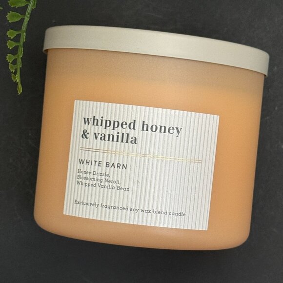 BBW Whipped Honey & Vanilla White Barn Bath & Body Works 3 Wick Candle - Picture 5 of 10